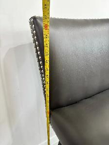 Single high quality swivel leather bar stool - Photo 7