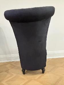 2 black tufted velvet accent chairs - Photo 3