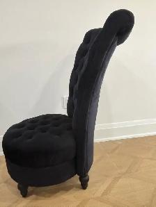 2 black tufted velvet accent chairs - Photo 4