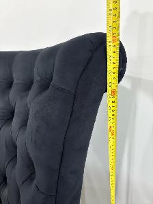 2 black tufted velvet accent chairs - Photo 5