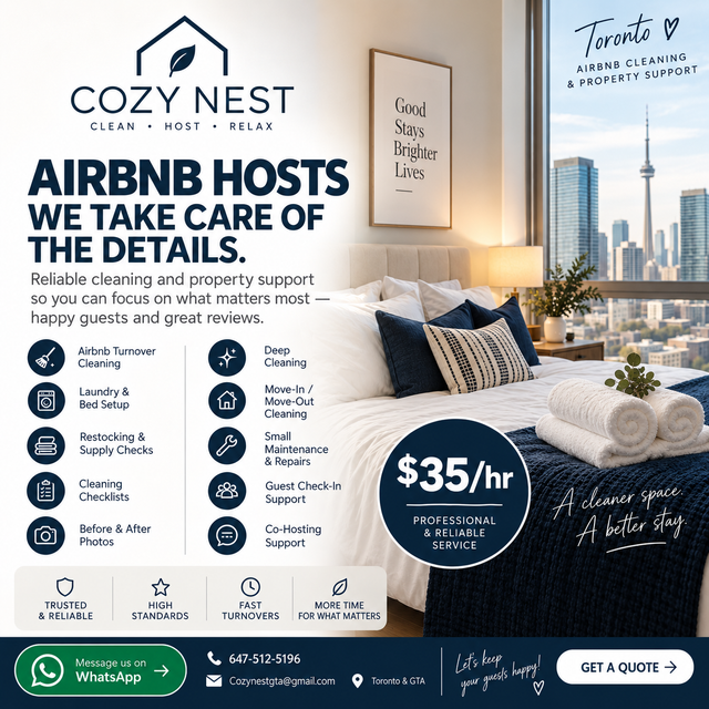 COZYNEST- House, Condo & Airbnb Cleaning - 6475125196