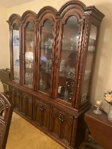 Solid Wood Dining Room Table, Chairs & China Cabinet - Photo 2