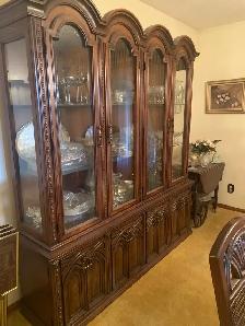 Solid Wood Dining Room Table, Chairs & China Cabinet - Photo 3