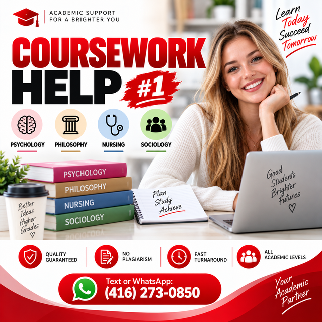 COURSEWORK HELP, PSYCHOLOGY, PHILOSOPHY, NURSING, SOCIOLOGY #1