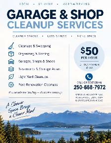 Garage & Shop Cleanup – $50/Hour