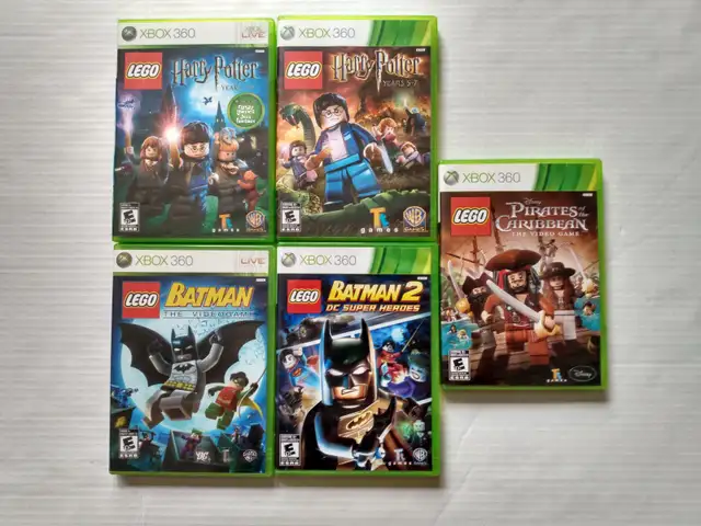 XBOX 360 BUNDLE OF 5 LEGO GAMES BATMAN, HARRY POTTER AND PIRATES