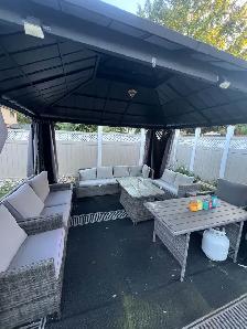 2 beautiful couch sectional & lounging chairs w/ fire pit more - Photo 2