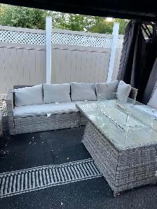 2 beautiful couch sectional & lounging chairs w/ fire pit more - Photo 4