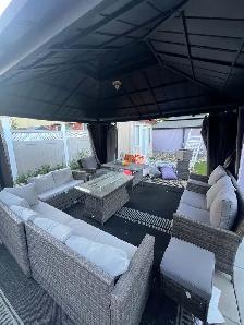 2 beautiful couch sectional & lounging chairs w/ fire pit more - Photo 6