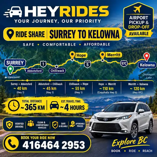 Kelowna to Vancouver - 2:30pm/ Daily