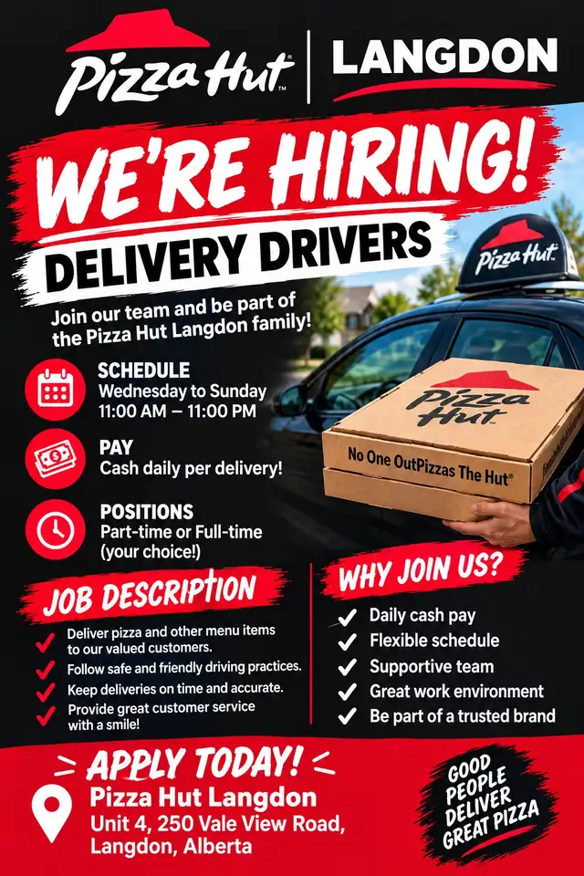 driver position at Pizza Hut Langdon