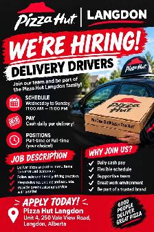 driver position at Pizza Hut Langdon