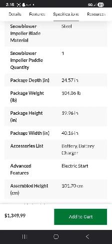 ☆NEW EGO POWER  PEAK POWER 56v CORDLESS ELECTRIC SNOW BLOWER KI - Photo 10