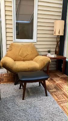 Mid century. TEAK TECK. Armchair stool footrest pour fauteuil re - Photo 9
