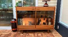 Mid century. TEAK TECK Buffet, vaisselier, vitrine, étagère disq - Photo 4