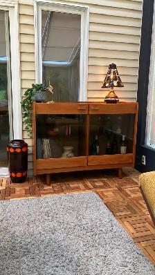 Mid century. TEAK TECK Buffet, vaisselier, vitrine, étagère disq - Photo 10