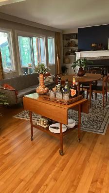 Mid century modern. TEAK TECK. Chariot de bar / dessert / table