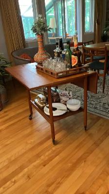 Mid century modern. TEAK TECK. Chariot de bar / dessert / table - Photo 2