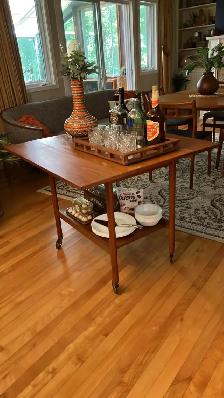 Mid century modern. TEAK TECK. Chariot de bar / dessert / table - Photo 3