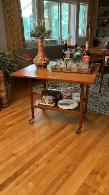 Mid century modern. TEAK TECK. Chariot de bar / dessert / table - Photo 5