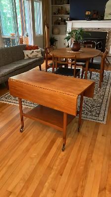 Mid century modern. TEAK TECK. Chariot de bar / dessert / table - Photo 6