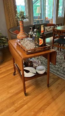Mid century modern. TEAK TECK. Chariot de bar / dessert / table - Photo 8