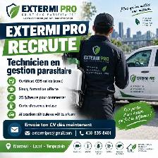 Exterminateur / technicien gestion parasitaire 25-28$/h