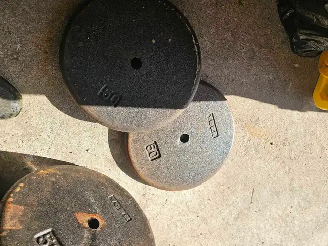 3 x 50 lbs York Barbell Plates 1inch hole