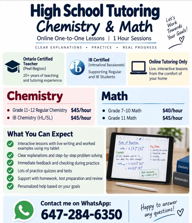 Math and Chemistry Certified Teacher