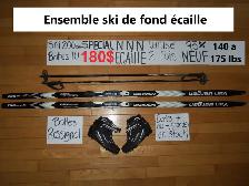 Ensemble kit de ski de fond écaille 200 cm