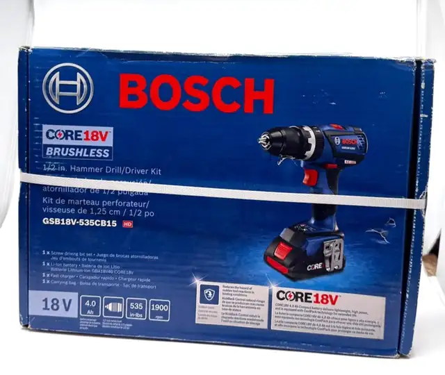 Bosch GSB18V-535CB15 18V 1/2' Hammer Drill/Driver Kit $129
