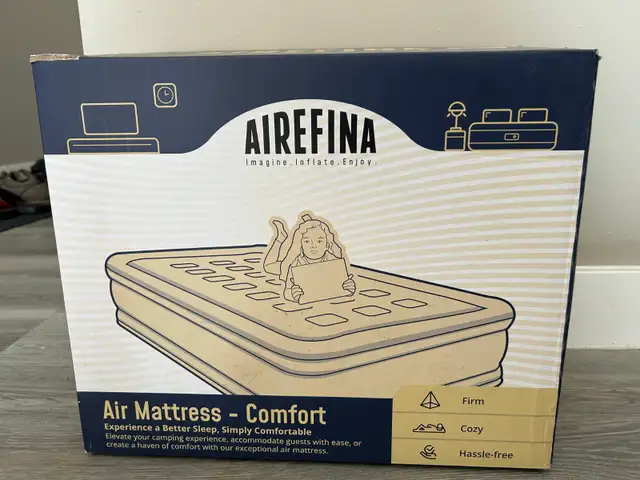 Moving Sale – Airefina Twin Air Mattress with Built-in Pump