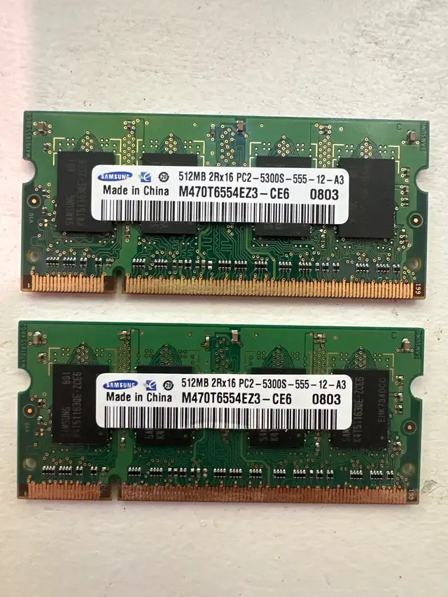 RAM sticks 2x512MB (Samsung) from Intel MacBook