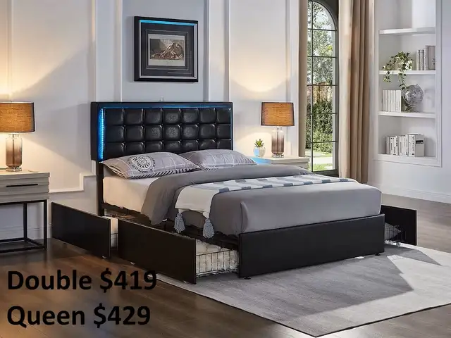 NEW BEDS WITH BUILT IN LED LIGHTS AND DRAWERS