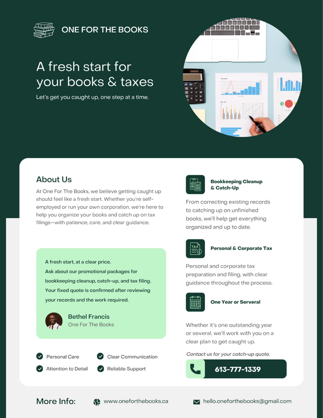 Bookkeeping Cleanup & Catch-Up | Personal & Corporate Tax Filing