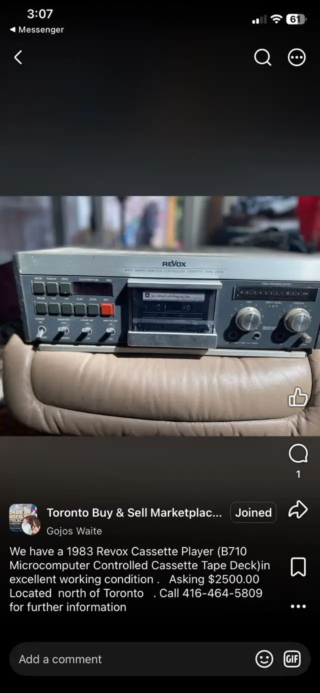 Revox  Cassette  Player  B710  (1983)