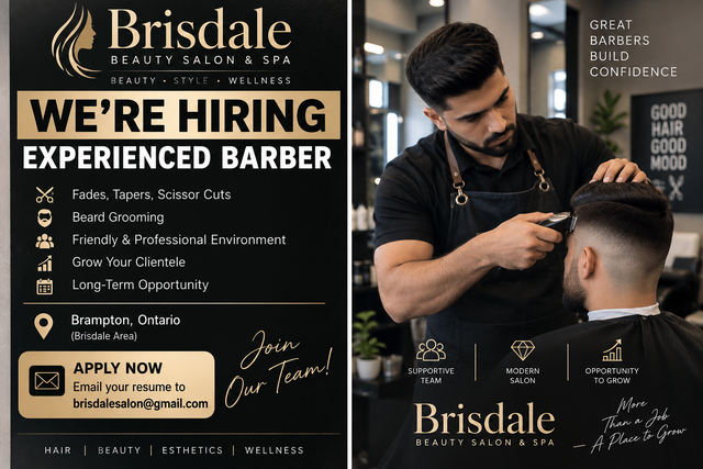 Experienced Barber Wanted – Brampton