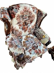Vintage Upholstered Sofa and Armchair Set - Photo 3