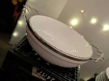 Rustic Antler Handle Serving Bowl   Matching plates