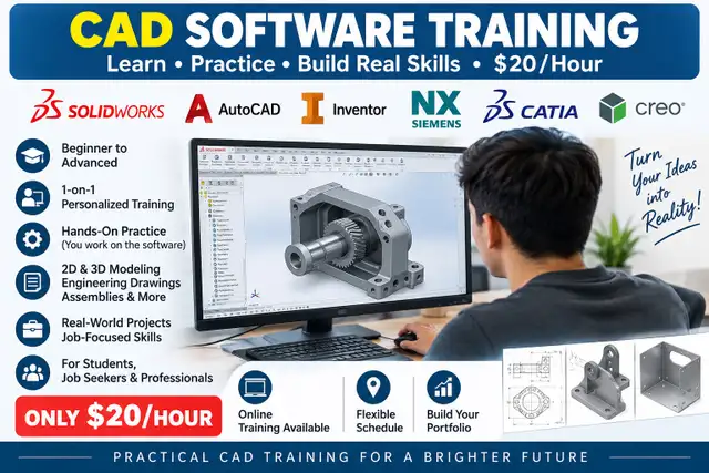 CAD SOFTWARE TRAINING – $20/HOUR