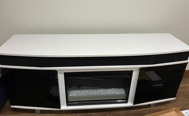 TV Stand Electric Fireplace with Surround Sound