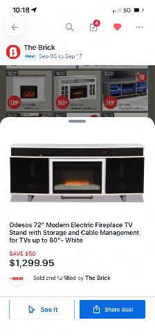 TV Stand Electric Fireplace with Surround Sound - Photo 2