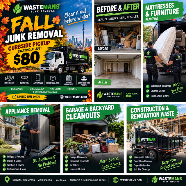 FALL JUNK REMOVAL — CURBSIDE PICKUP FROM $80!