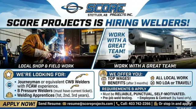 Journeyman, B pressure and Apprentice Welders