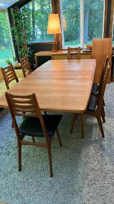 Mid century TEAK TECK Ensemble salle à manger. TRÈS GRANDE table - Photo 4