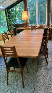 Mid century TEAK TECK Ensemble salle à manger. TRÈS GRANDE table - Photo 10