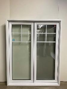 10950BP Fenêtre Battant PVC Blanc 2 sect 1 ouvr 49 3/4 x 61 3/4