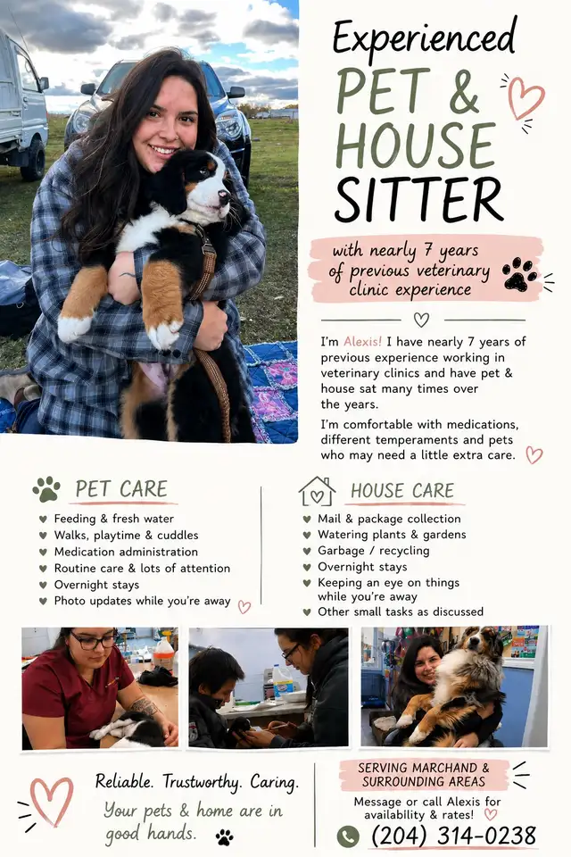 Pet & House Sitting — Southeastern Manitoba