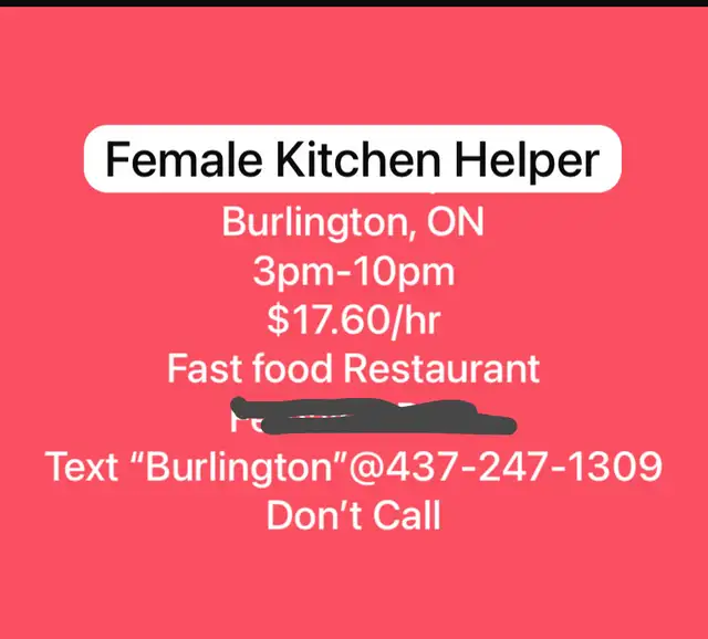 Kitchen Helper - Burlington, ON