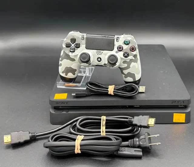 1TB Playstation 4 Slim Complete with PS4 Controller & Wires